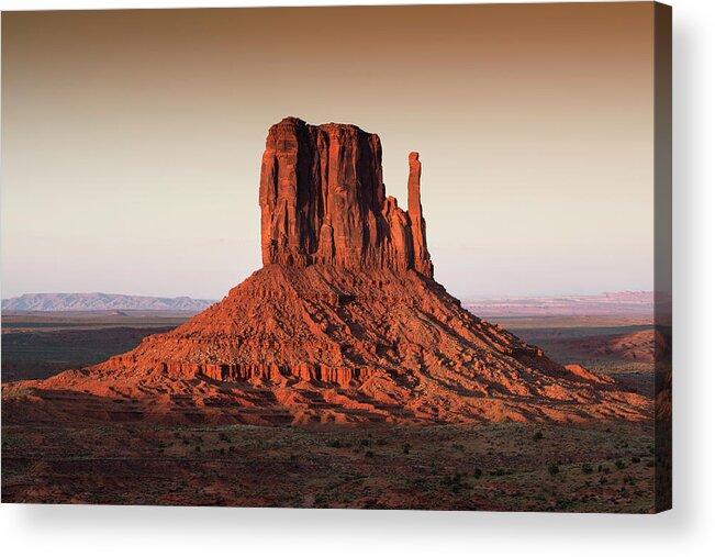American West Acrylic Print featuring the photograph American West - Sunset Red Rock by Philippe HUGONNARD