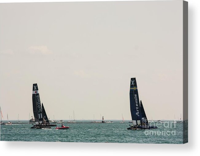 Chicago Acrylic Print featuring the photograph America's Cup Racing - 73 by David Bearden
