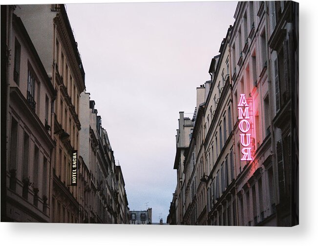 Love Acrylic Print featuring the photograph Amour hotel by Barthelemy De Mazenod