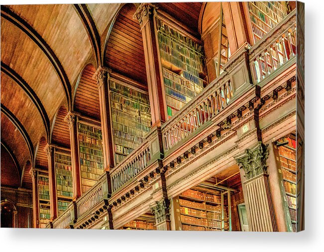Book Of Kells Acrylic Print featuring the photograph An Impressive Library at Trinity College by Marcy Wielfaert