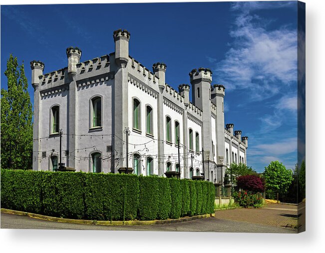 Alex Lyubar Acrylic Print featuring the photograph The Royal Crown Castle in New Westminster City by Alex Lyubar