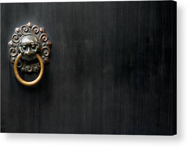 Black Color Acrylic Print featuring the photograph Ancient Knocker by P_Wei