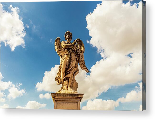 Ponte Sant'angelo Acrylic Print featuring the photograph Angel with the Crown of Thorns by Fabiano Di Paolo