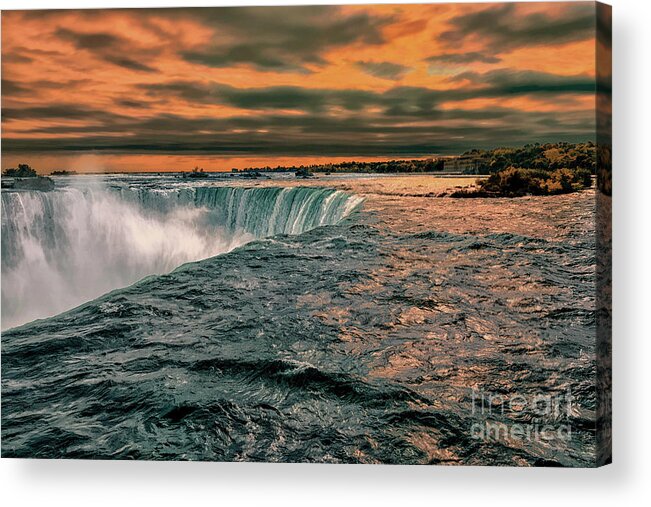 Top Artist Acrylic Print featuring the photograph Angry Sunset Over Niagara Falls by Norman Gabitzsch