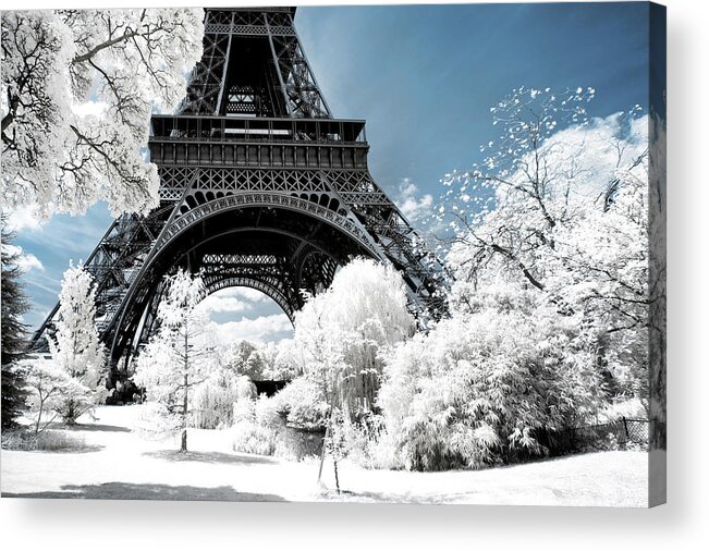 Paris Acrylic Print featuring the photograph Another Look - Paris under the snow by Philippe HUGONNARD