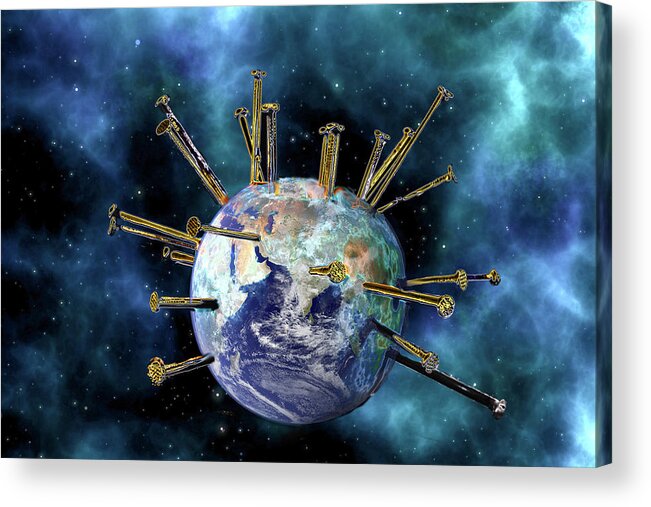 Anthropocene Acrylic Print featuring the digital art Anthropocene by Lisa Yount