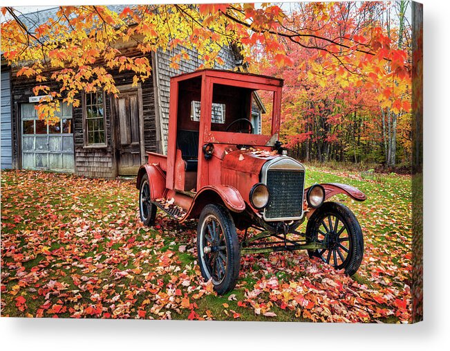 Autumn Acrylic Print featuring the photograph 1925 Ford Pickup a4923 by Greg Hartford