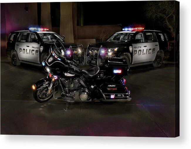 Motorcycle Acrylic Print featuring the photograph APD Vehicles by Steve Templeton