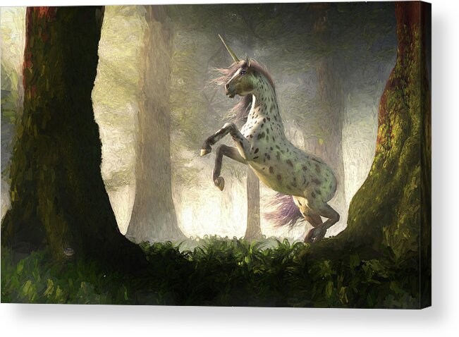 Appaloosa Acrylic Print featuring the digital art Appaloosa Unicorn by Daniel Eskridge