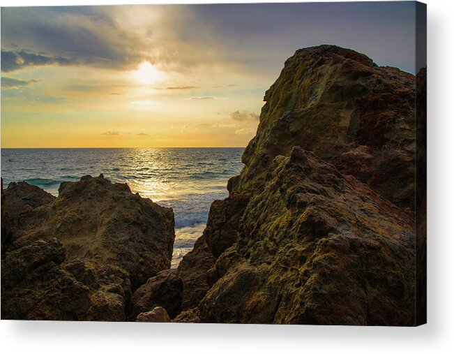 Ocean Acrylic Print featuring the photograph Approaching Sunset at Point Dume by Matthew DeGrushe