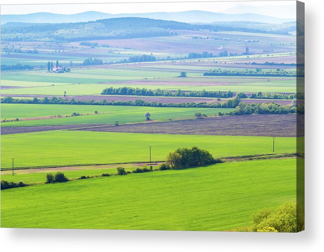 Arable Land Acrylic Print featuring the photograph Arable land in spring by Viktor Wallon-Hars