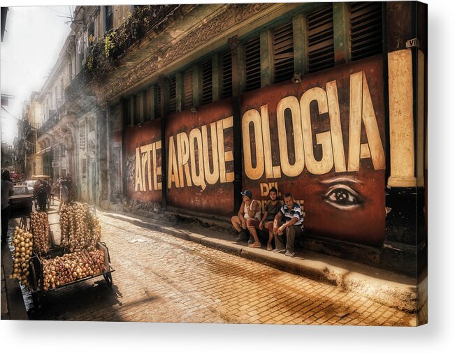 Cuba Acrylic Print featuring the photograph Archeology of the present by Micah Offman
