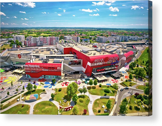 Park Acrylic Print featuring the photograph Arena Center Zagreb, biggest shopping mall complex in Croatia. by Brch Photography