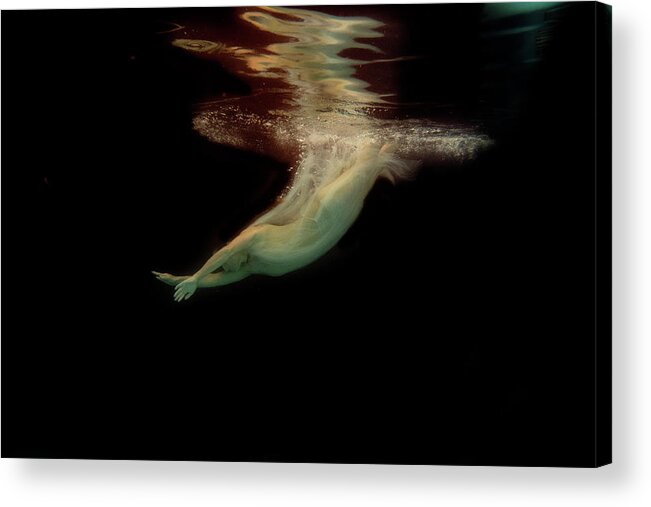 Artist Acrylic Print featuring the photograph Artist magically floating with her flute 43 by Dan Friend