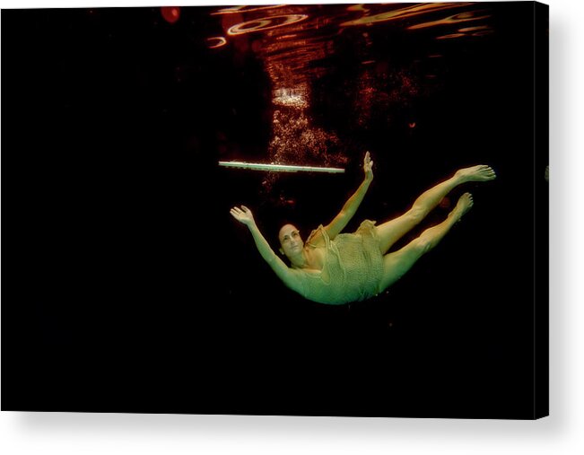 Artist Acrylic Print featuring the photograph Artist magically floating with her flute 55 by Dan Friend