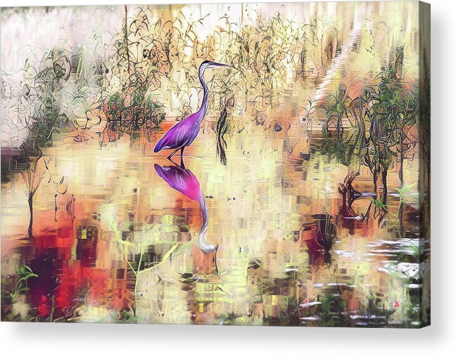 Greatblueheron Acrylic Print featuring the photograph Artistic Heron by Pam Rendall