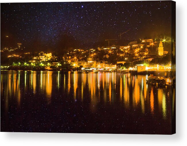 Ascona Acrylic Print featuring the photograph Ascona by night by Thomas Nay