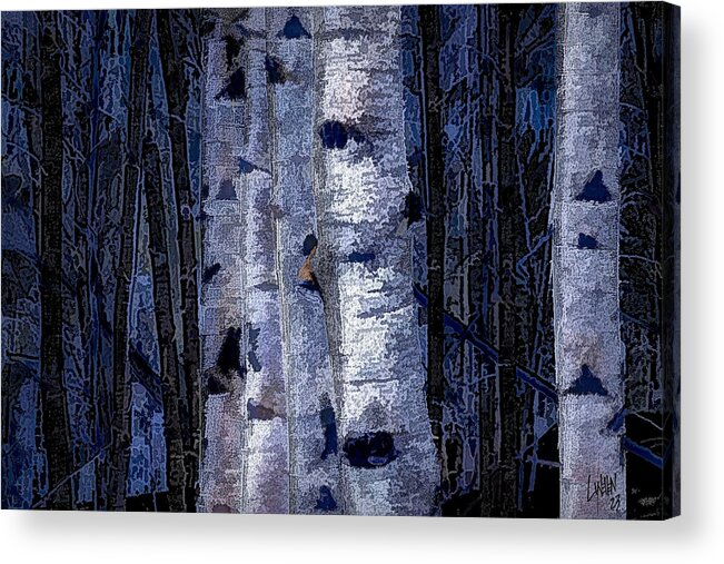 Trees Acrylic Print featuring the digital art Aspens by Lynellen Nielsen