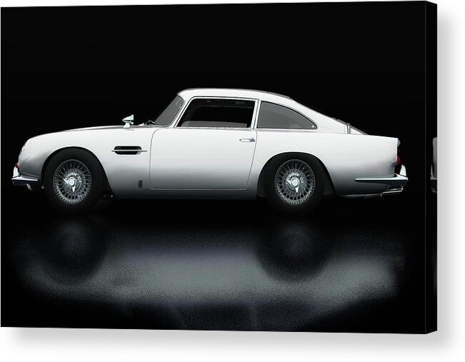 E.u. Acrylic Print featuring the photograph Aston Martin DB5 Lateral View by Jan Keteleer