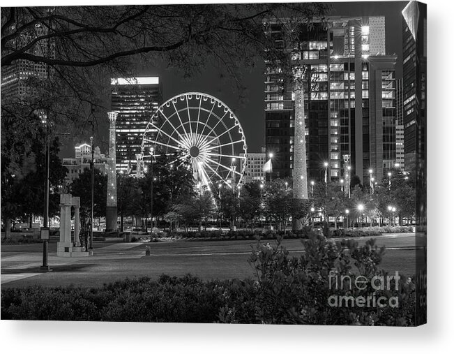 Black And White Acrylic Print featuring the photograph Atlanta Skyview by Tom Watkins PVminer pixs