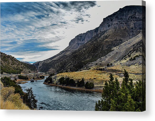 River Acrylic Print featuring the photograph Autumn at Wind River Canyon by Laura Putman