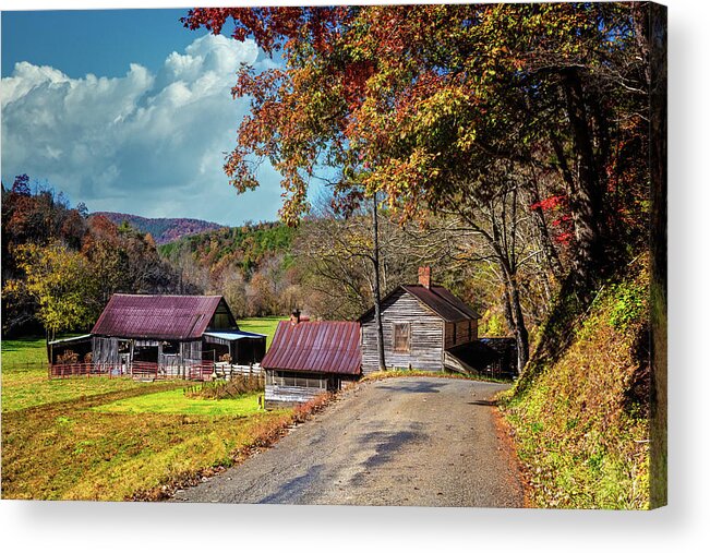 Barns Acrylic Print featuring the photograph Autumn Colors at the Barns by Debra and Dave Vanderlaan