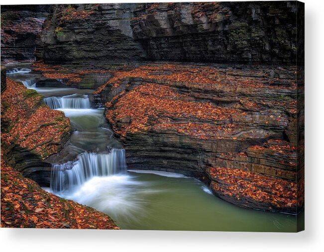 Watkins Acrylic Print featuring the photograph Autumn in the Glen of Pools by Rick Berk