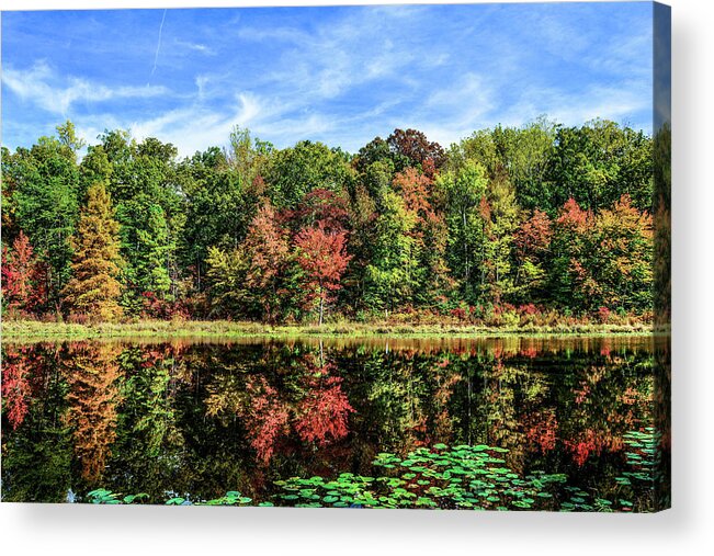 Lake Acrylic Print featuring the photograph Autumn Lake by Addison Likins