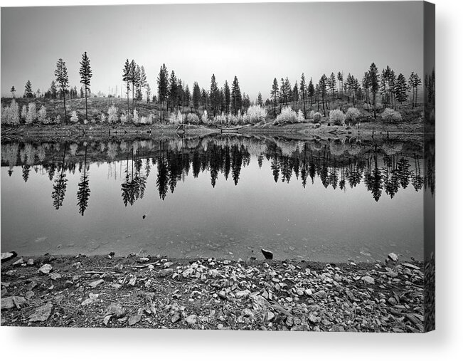 Landscape Acrylic Print featuring the photograph Autumn Pond Reflection by Allan Van Gasbeck