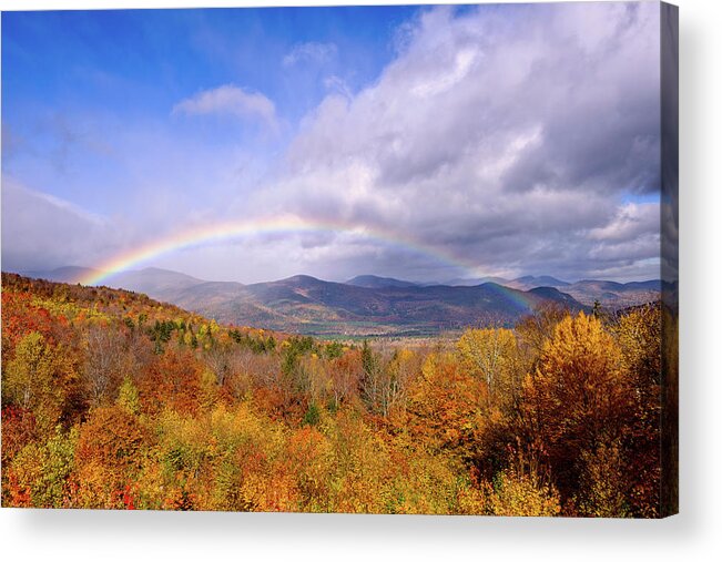 New Hampshire Acrylic Print featuring the photograph Autumn Rainbow by Jeff Sinon