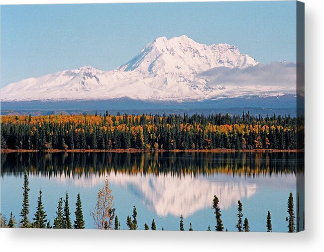 Alaska Acrylic Print featuring the photograph Autumn View of Mt. Drum - Alaska by Juergen Weiss