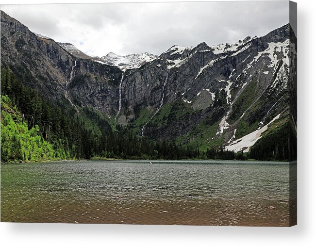 Avalanche Falls Acrylic Print featuring the photograph Avalanche Lake - Glacier National Park by Richard Krebs