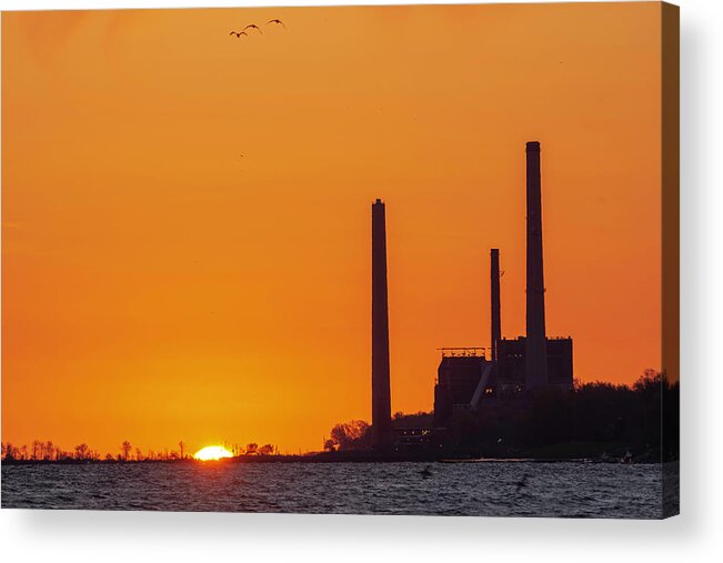 Avon Acrylic Print featuring the photograph Avon Power Plant Sunrise by James McClintock