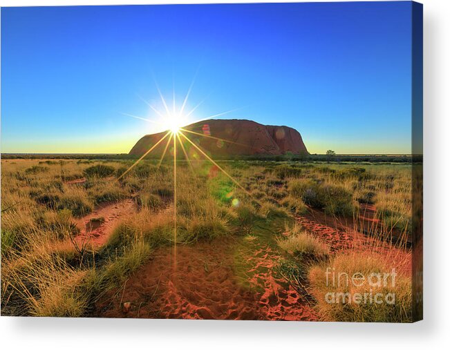 Australia Acrylic Print featuring the photograph Ayers Rock at sunrise by Benny Marty