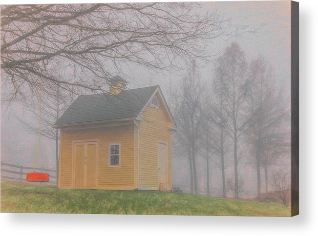 Foggy Acrylic Print featuring the photograph Very Close to Home in November by Marcy Wielfaert