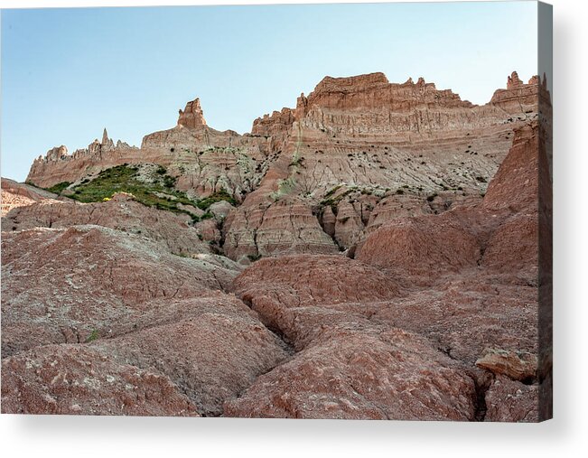 Badlands Acrylic Print featuring the photograph Badlands Peaks by Chris Spencer