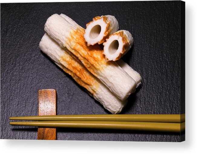 Chikuwa Acrylic Print featuring the photograph Bamboo. Shaped Fish Paste Cake by Kudou