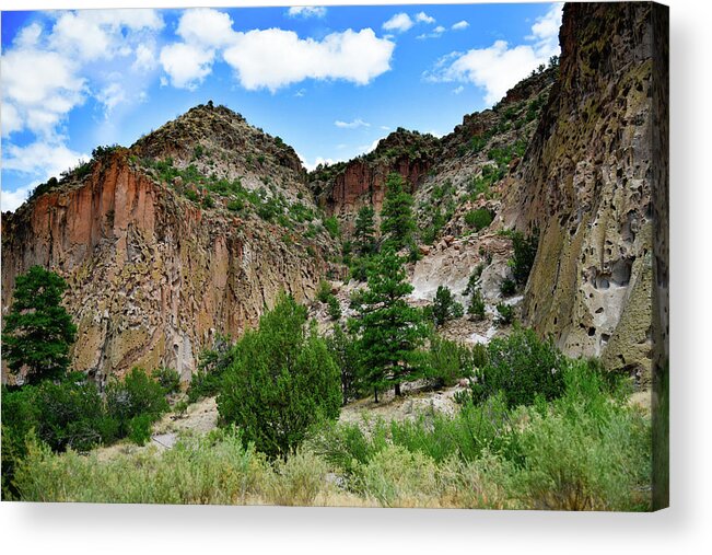 Copyright Elixir Images Acrylic Print featuring the photograph Bandelier Formations Los Alamos by Santa Fe