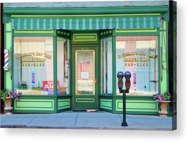 Barber Shop Acrylic Print featuring the photograph Barber Shop in Catskill by Nancy De Flon