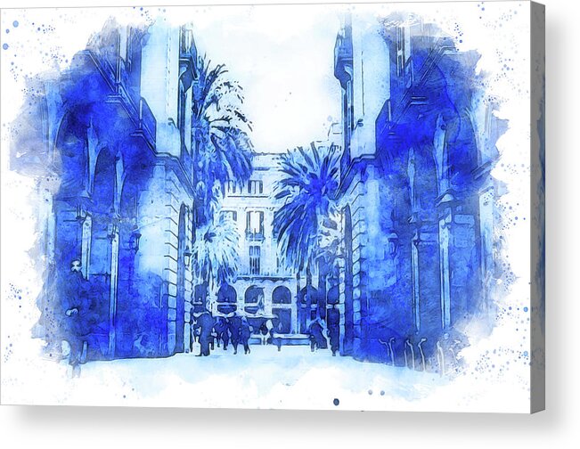Barcelona Acrylic Print featuring the painting Barcelona, Gothic Quarter - 14 by AM FineArtPrints