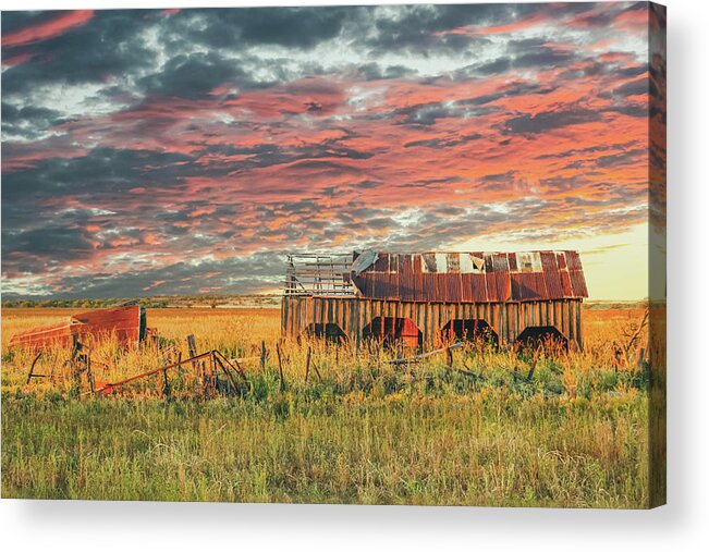 Old Barn Acrylic Print featuring the photograph Barnstorm Revisited by Terry Walsh
