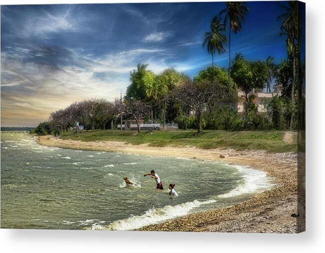 Cuba Acrylic Print featuring the photograph Bathe your dog at Troya Bay by Micah Offman