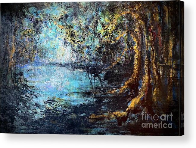 Landscape Painting Acrylic Print featuring the painting Bayou Voodoo by Francelle Theriot