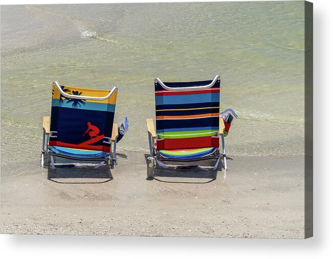 Florida Acrylic Print featuring the photograph Beach Chairs by Marian Tagliarino