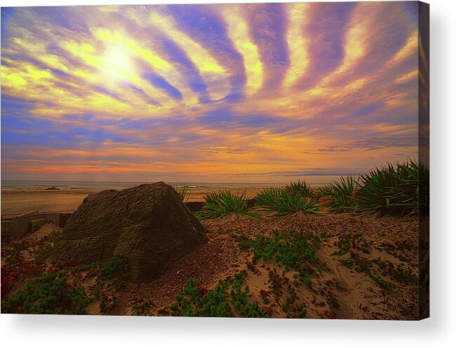 Seashore Acrylic Print featuring the photograph Beach inan odd light by Paul Ross