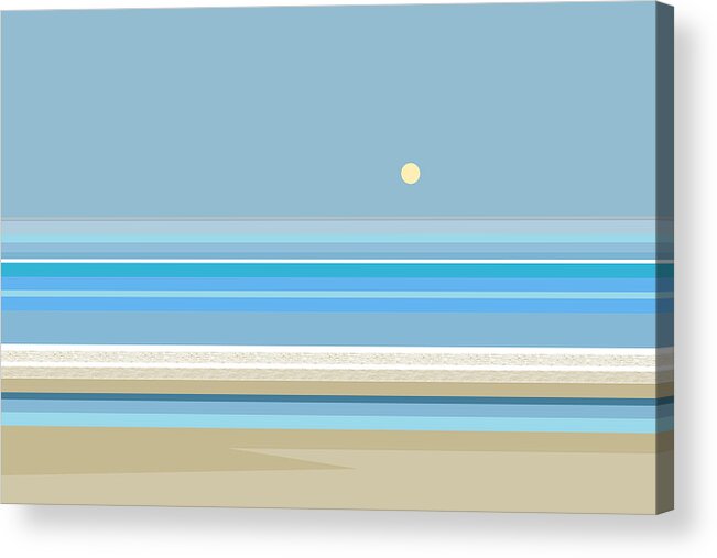 Beach Stripes Acrylic Print featuring the digital art Beach Stripes by Val Arie