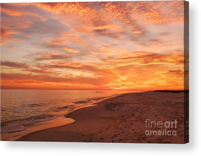 Sun Acrylic Print featuring the photograph Beach Sunset Skies, Perdido Key, Florida by Beachtown Views