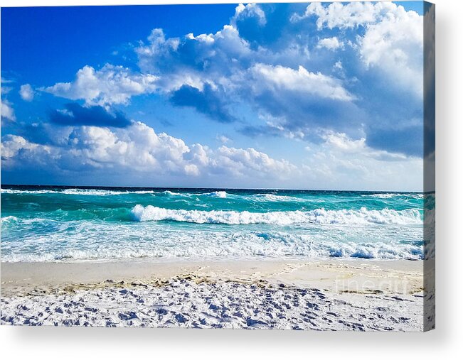 Beach Acrylic Print featuring the photograph Beach Waves, Opal Beach, Pensacola Beach, Florida by Beachtown Views