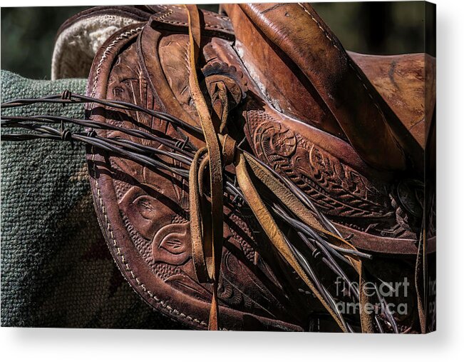 Jon Burch Acrylic Print featuring the photograph Been Out Fixin Fence by Jon Burch Photography