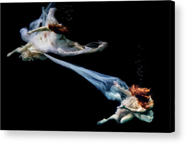 Underwater Acrylic Print featuring the photograph Being pulled by Dan Friend